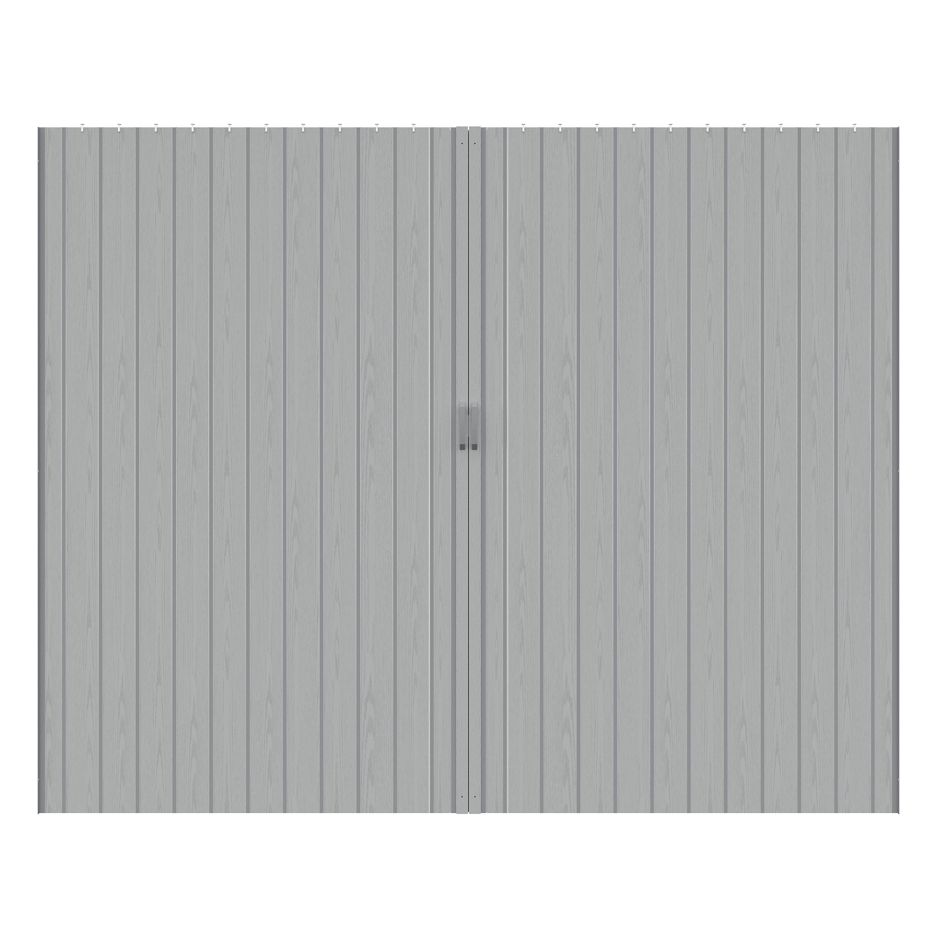 Ark Design Upgrade Single Layer Trimmable Gray Wood Grain Vinyl Accordion Door with Handles and Magnetic Door Lock