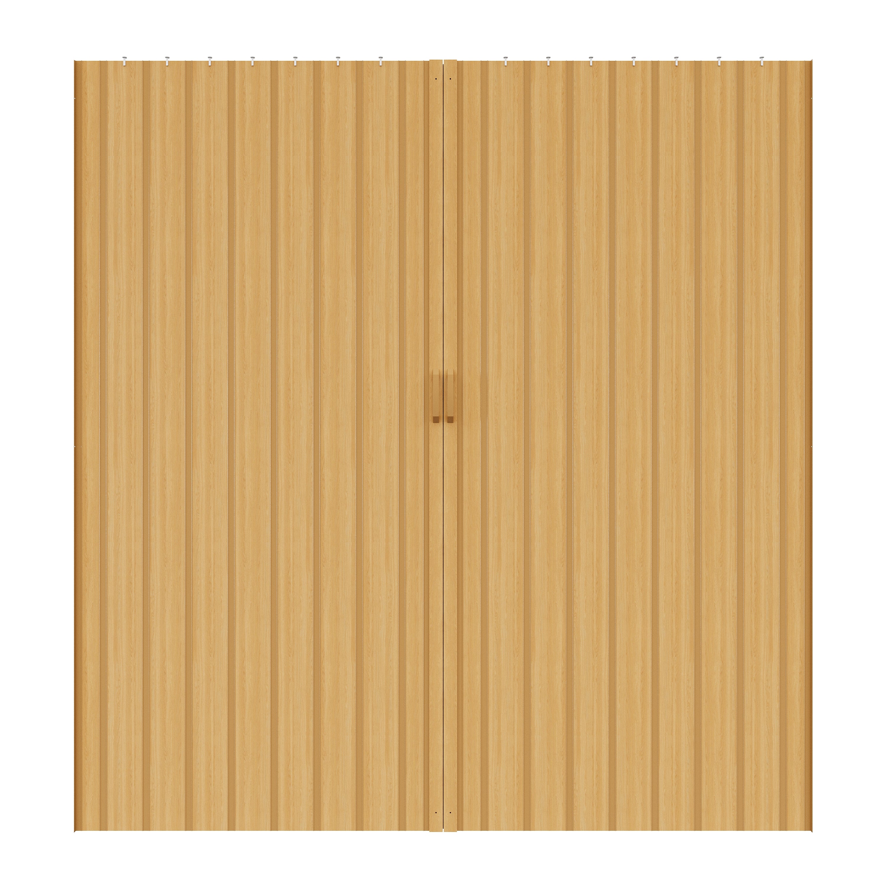 Ark Design Upgrade Single Layer Trimmable Oak Vinyl Accordion Door with Handles and Magnetic Door Lock