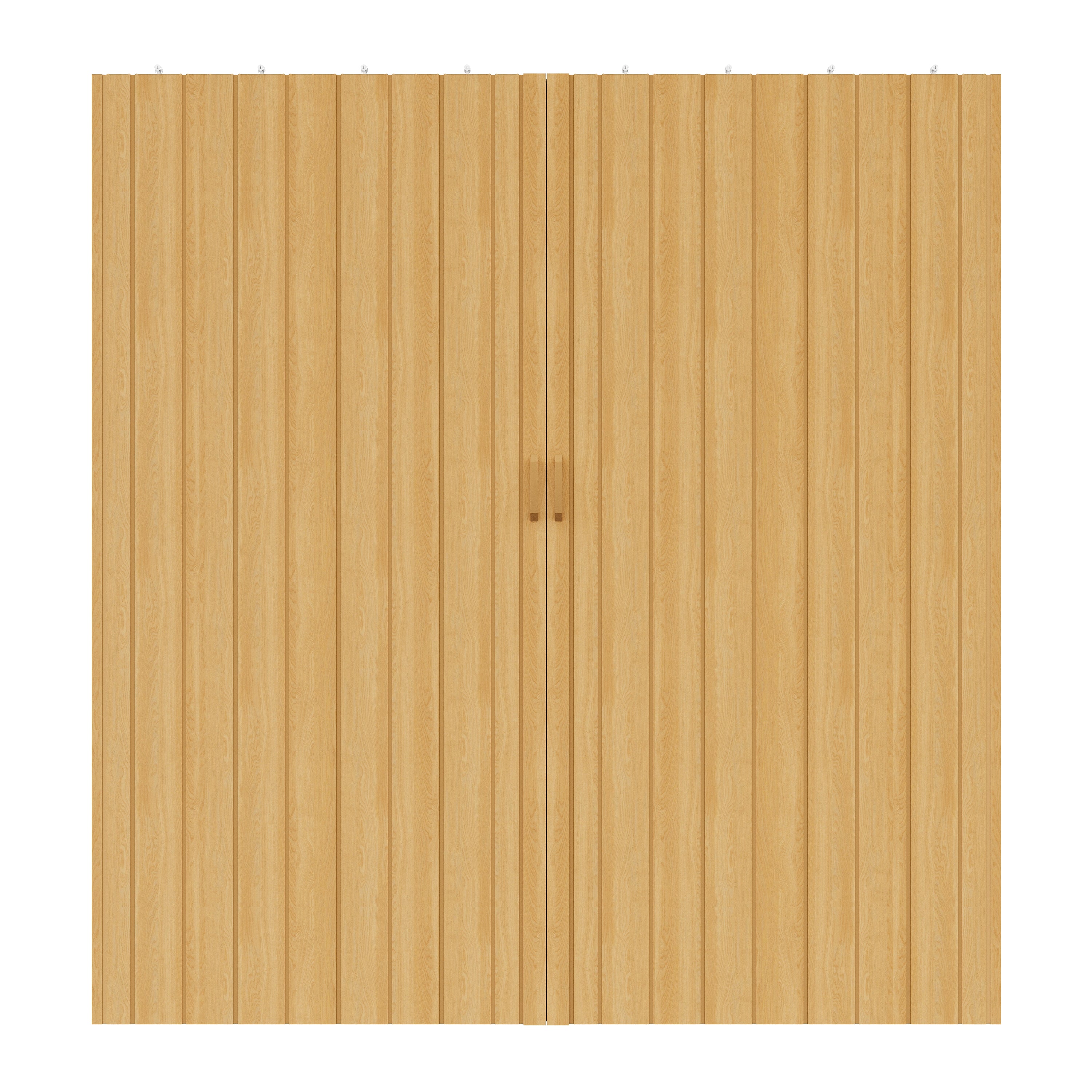 Ark Design Upgrade Dual Layer Trimmable Oak Vinyl Accordion Door with Handles and Magnetic Door Lock