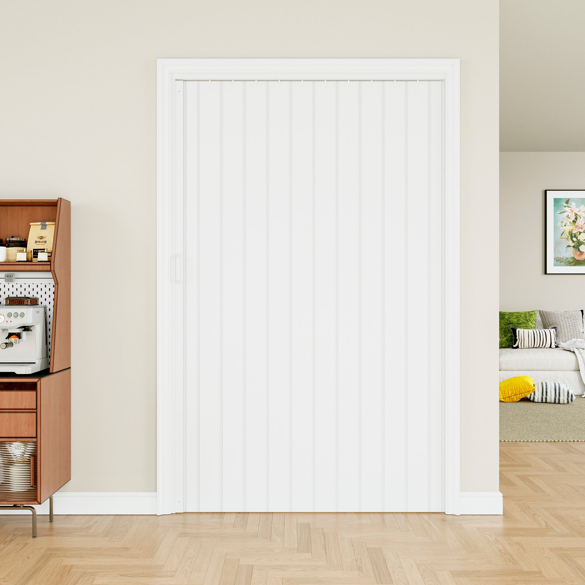 Ark Design Accordion Door White Dual Layer