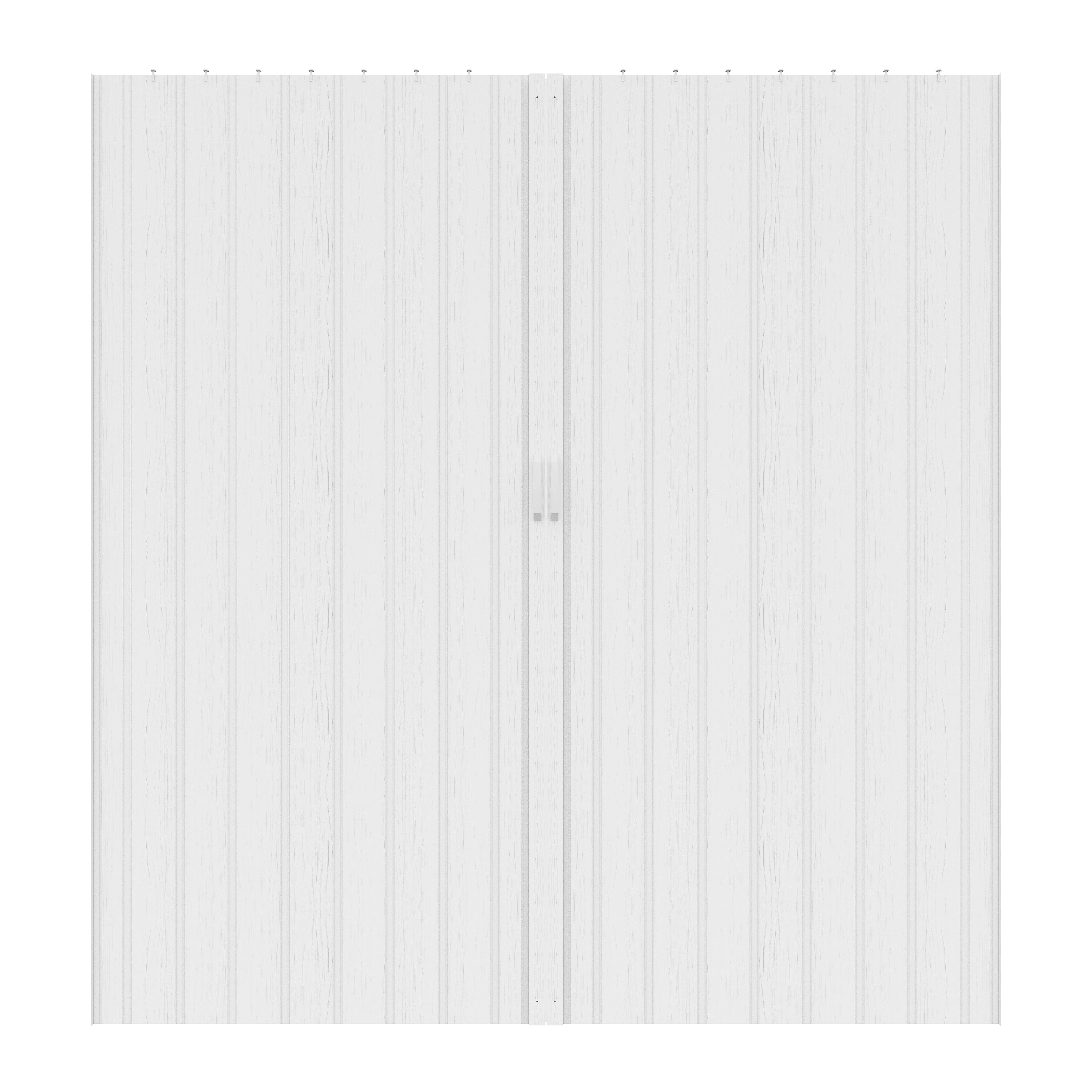 Ark Design Single Layer Trimmable White Vinyl Accordion Door with Handles and Magnetic Door Lock