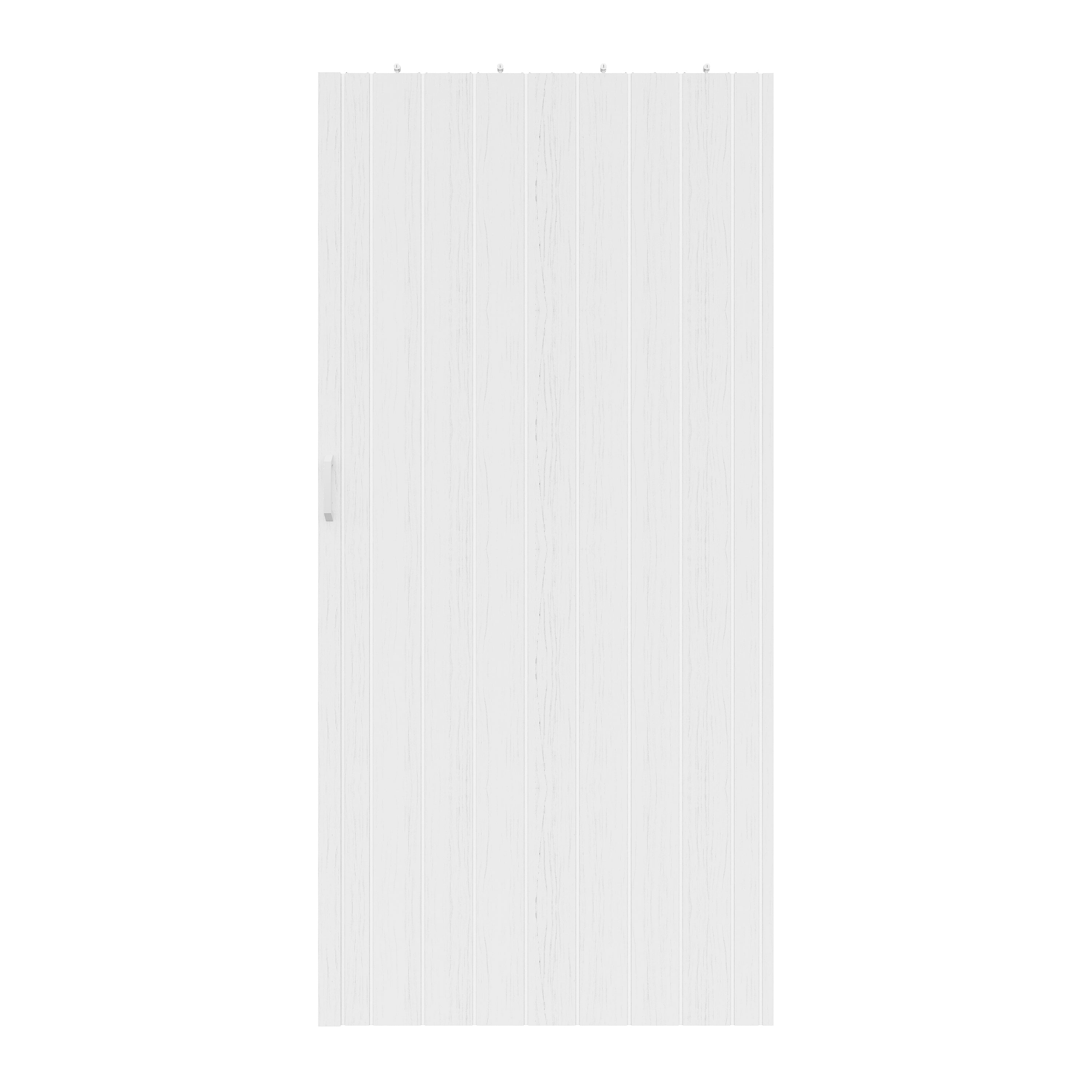 Ark Design Upgrade Dual Layer Trimmable White Vinyl Accordion Door with Handles and Magnetic Door Lock