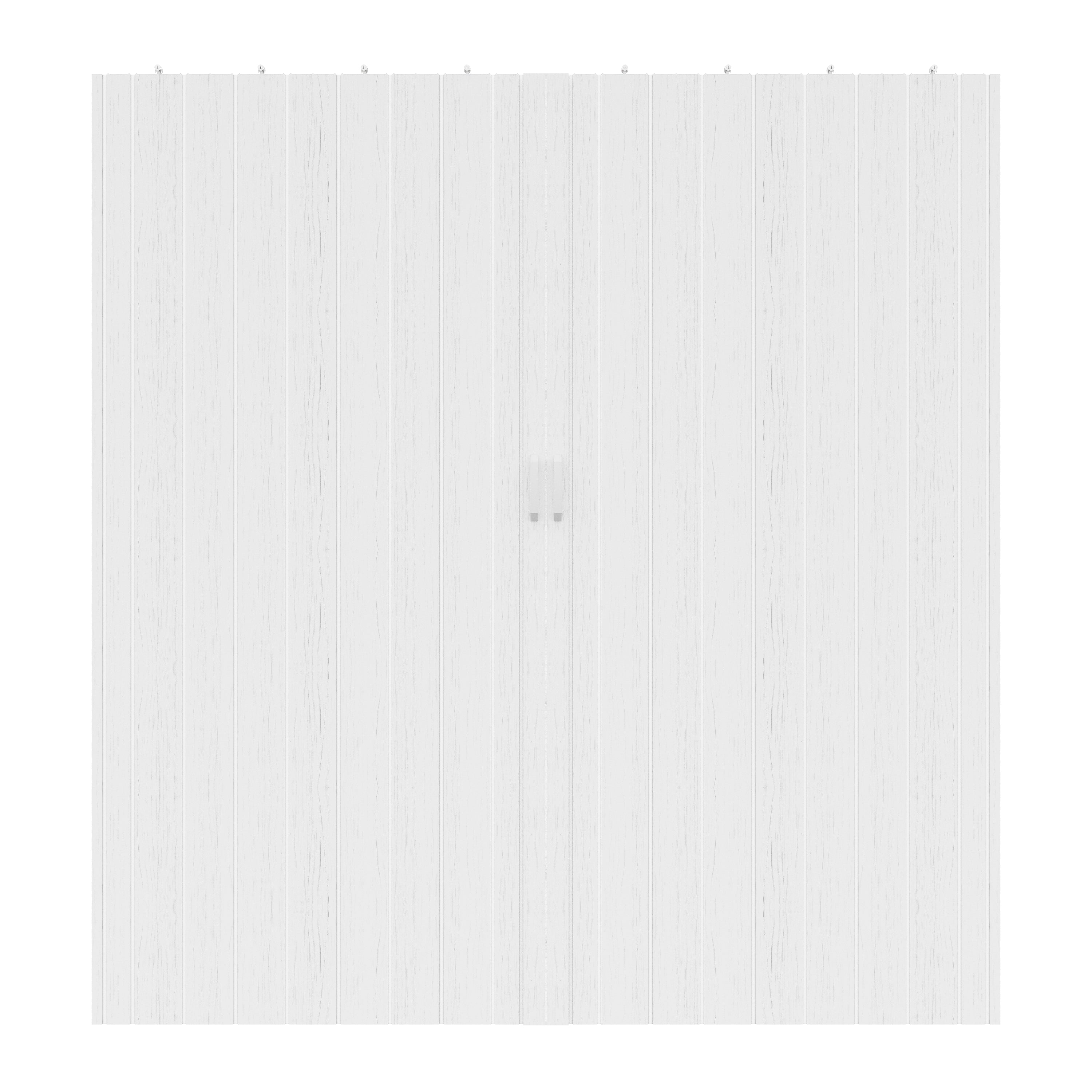 Ark Design Upgrade Dual Layer Trimmable White Vinyl Accordion Door with Handles and Magnetic Door Lock