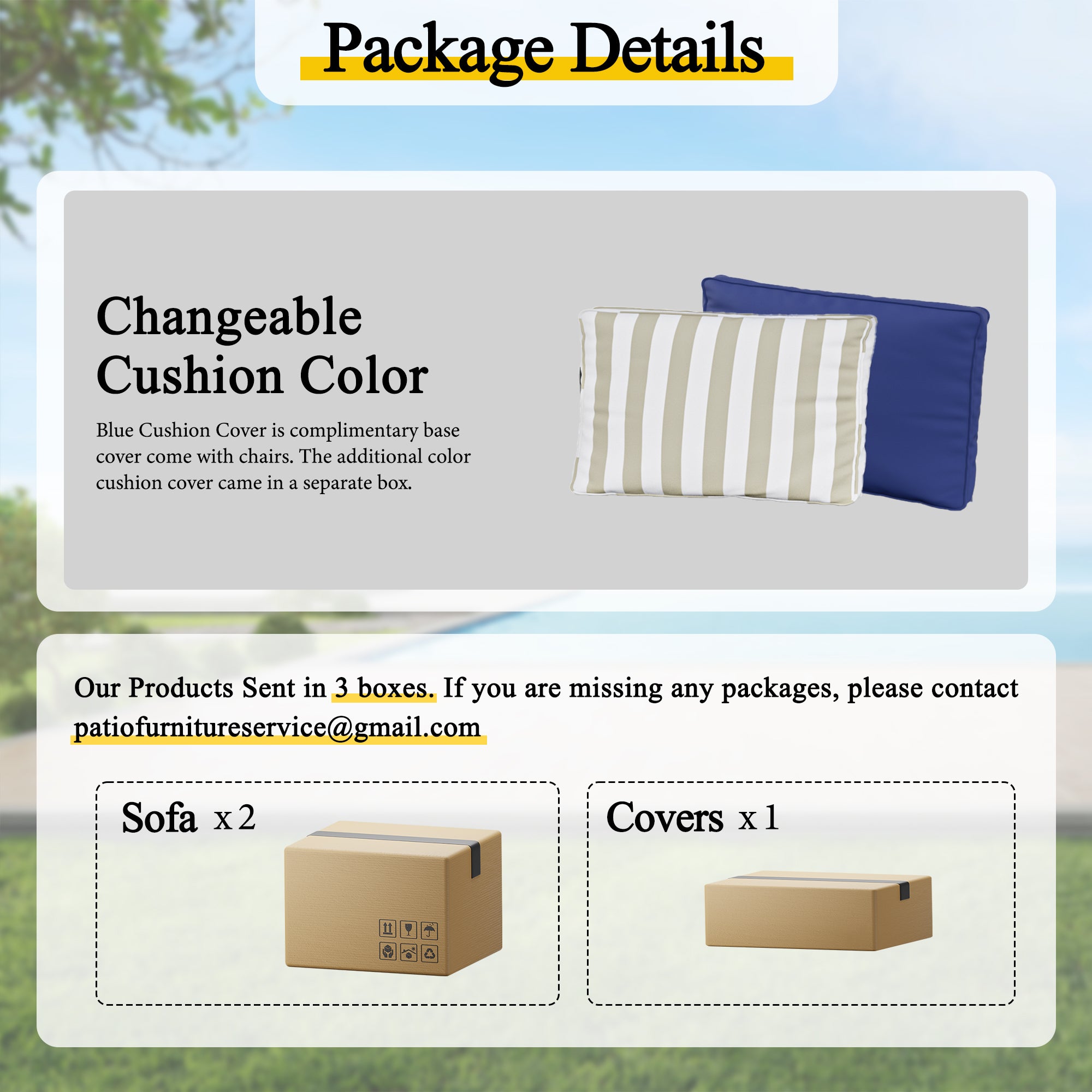 Ark Design 5-Piece Rattan Wicker Outdoor Patio Conversation SofaSeating Set with Coffee Table, Stripe Brown Cushions with Sofa Protection Cover Option