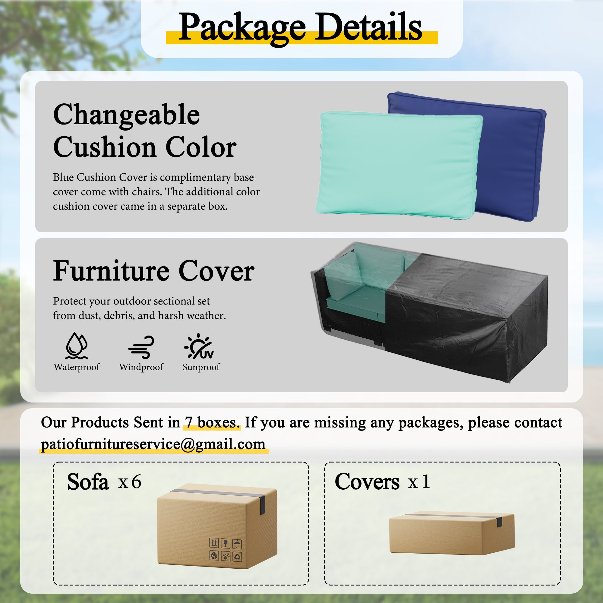 Ark Design 14-Piece Rattan Wicker Outdoor Patio Conversation SofaSeating Set with Coffee Table, Green Cushions with Sofa Protection Cover Option