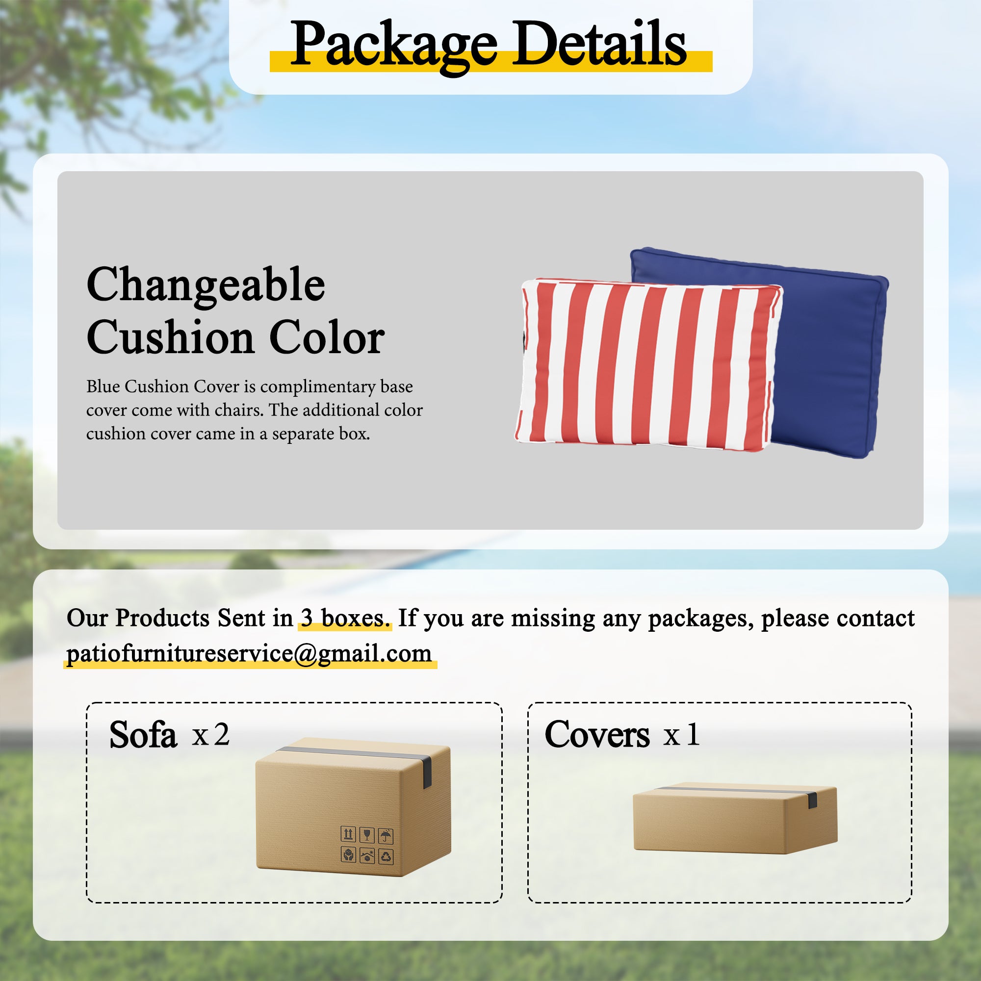Ark Design 5-Piece Rattan Wicker Outdoor Patio Conversation SofaSeating Set with Coffee Table, Stripe Red Cushions with Sofa Protection Cover Option