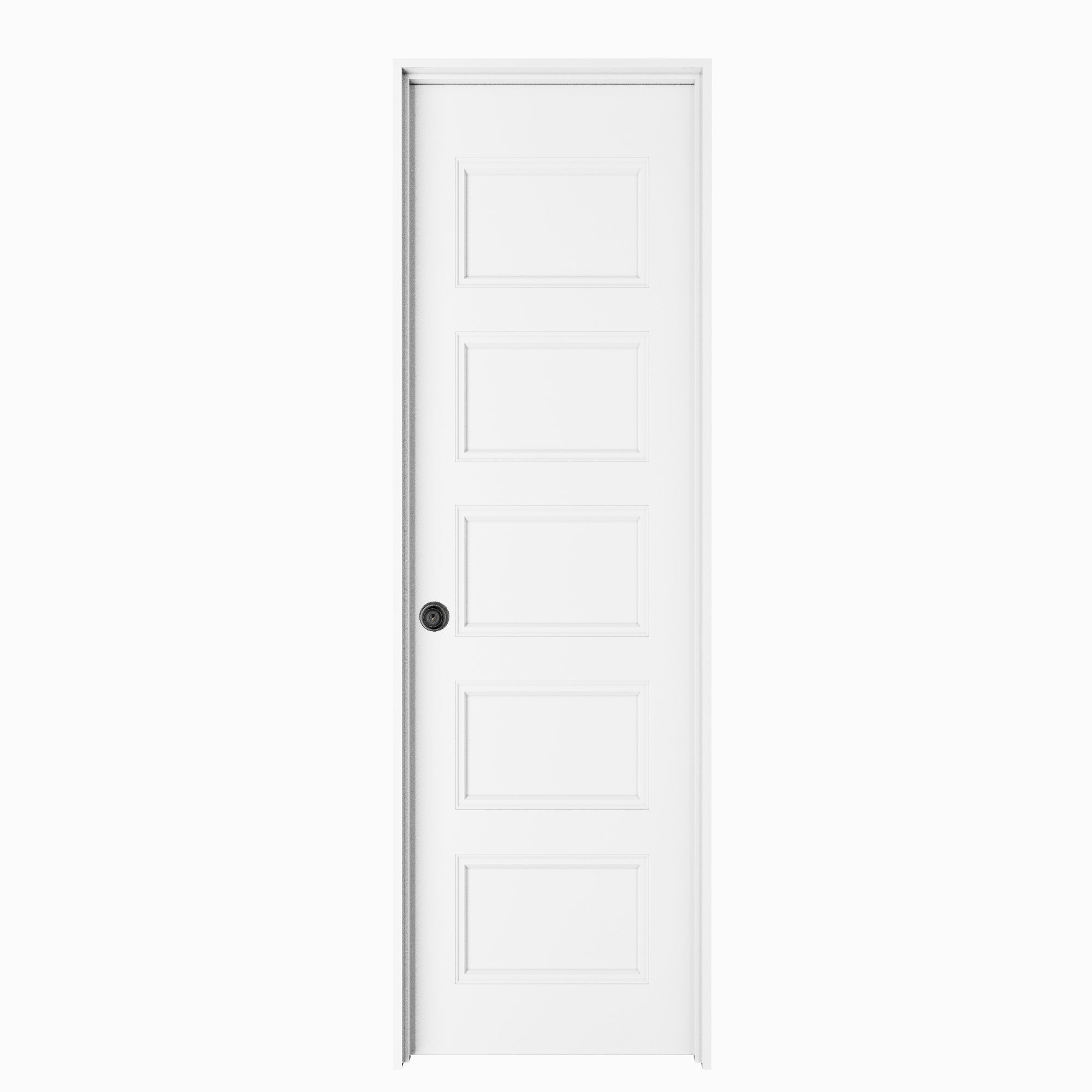 Ark Design 5-Lite Panel Door Slab with Prehung Kit, Right / Left Handed, White