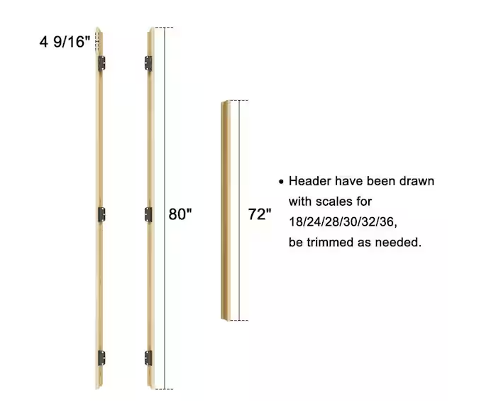 Ark Design Ready-to-Assemble Unfinished Pine Wood Prehung French Door Jamb Frame kit, Pine Wood Door Frame Kit with All Hardware, Adjustable Size