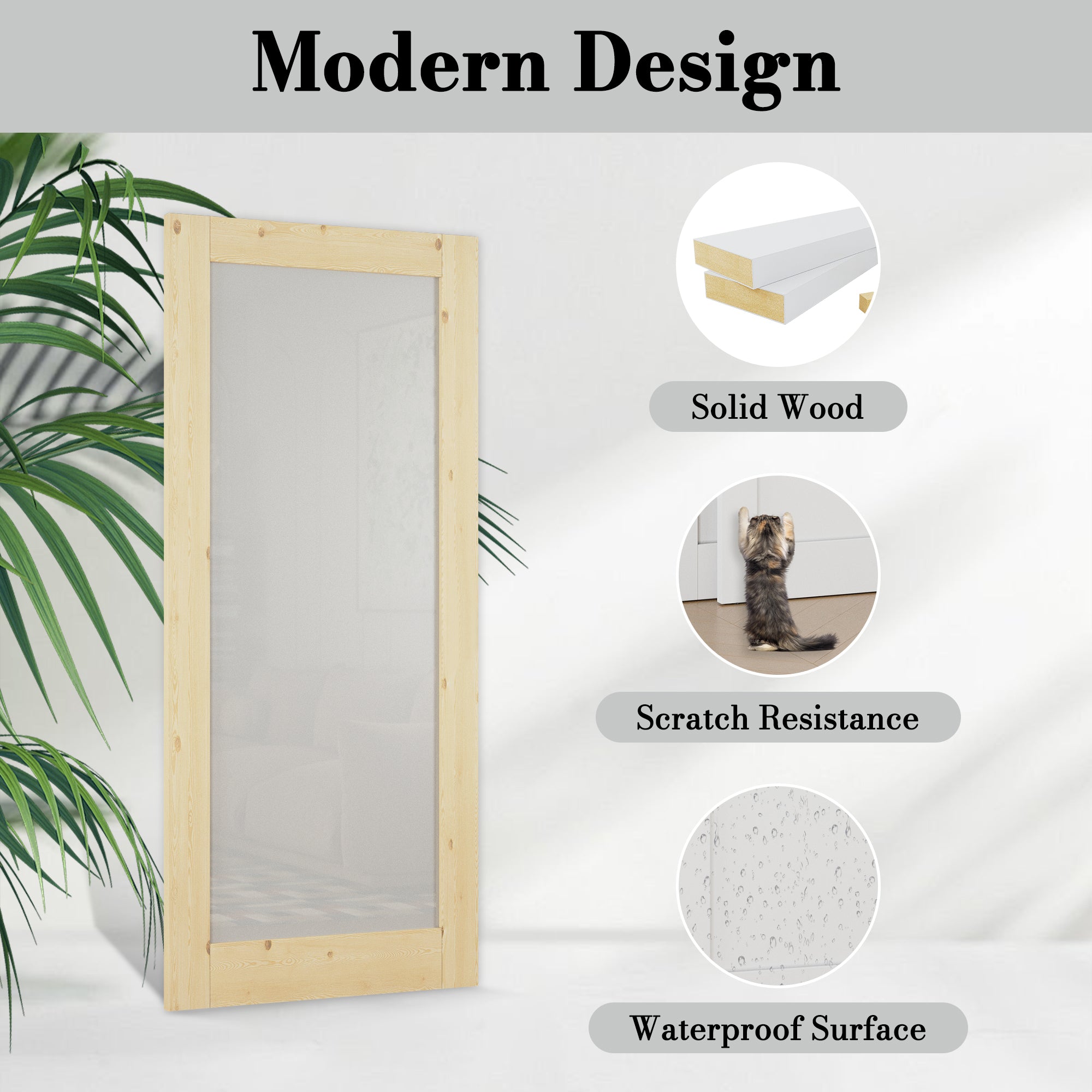 Ark Design Bypass Barn Door, 1-Lite Tempred Frosted Glass, Solid Pine Wood & Unfinished & Paintable Surface, With Hardware Kit Bypass