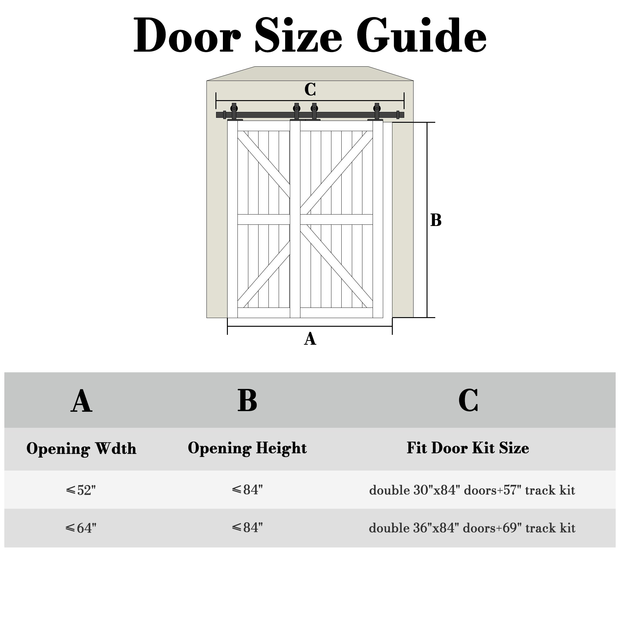 Ark Design Bypass Barn Door, K-design, Solid Core MDF & Pre-finished & Paintable Surface, With Hardware Kit Bypass, White