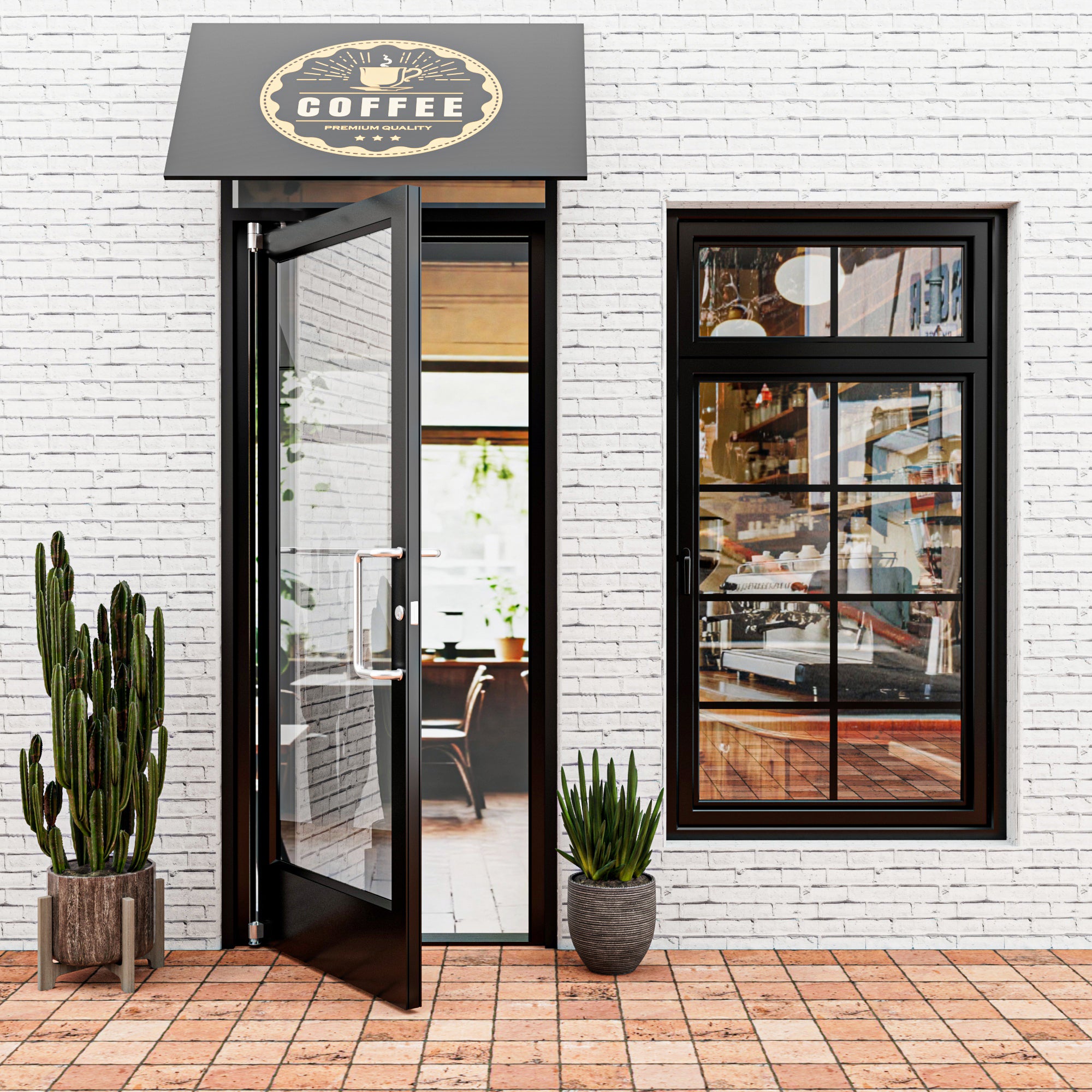 Black Outswing Anodized Aluminum Prehung Commercial Door