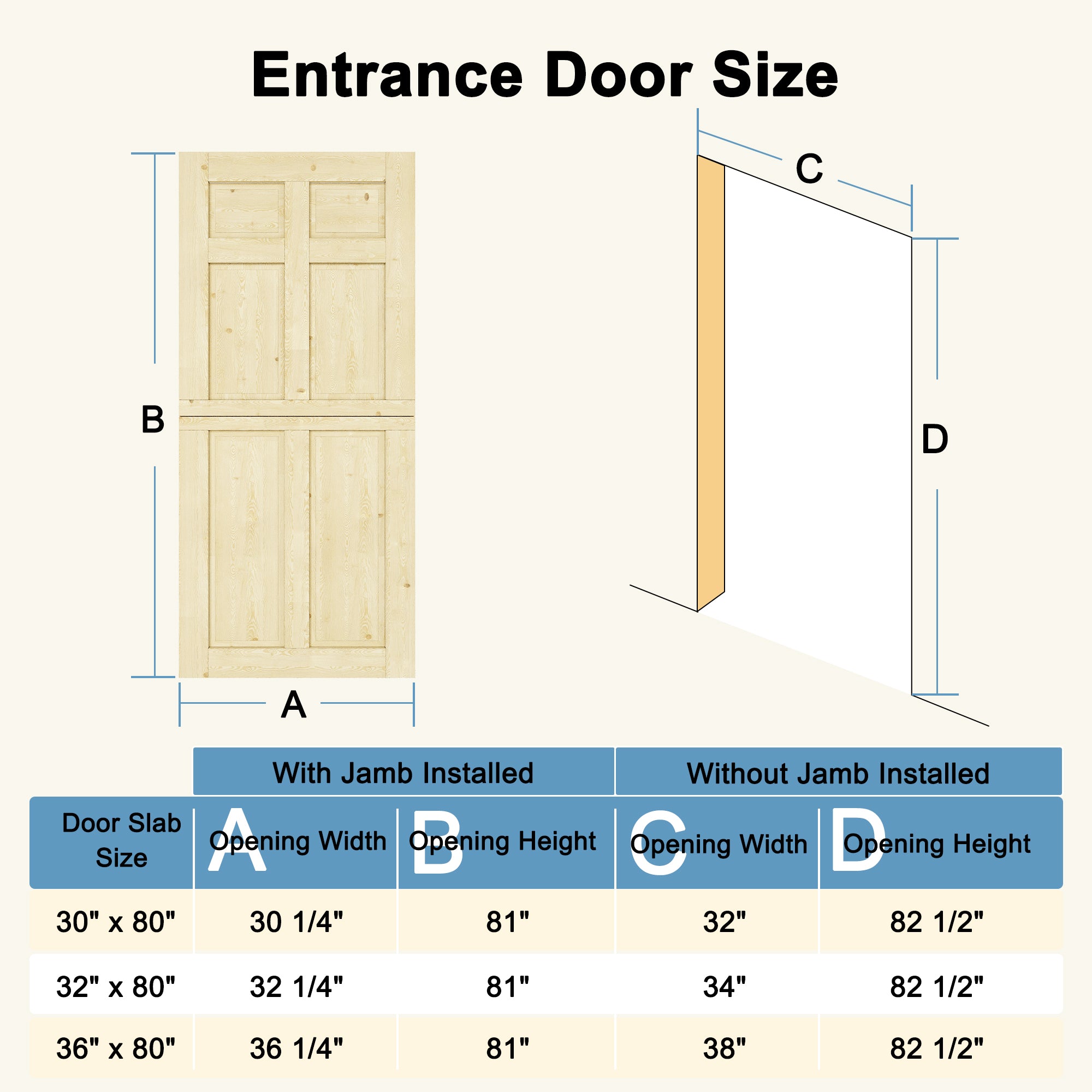 Ark Design Solid Pine Universal 6 Lite Panel Unfinished Dutch Door, Pine Wood Front Door with/without Ready-to-Assemble Jamb