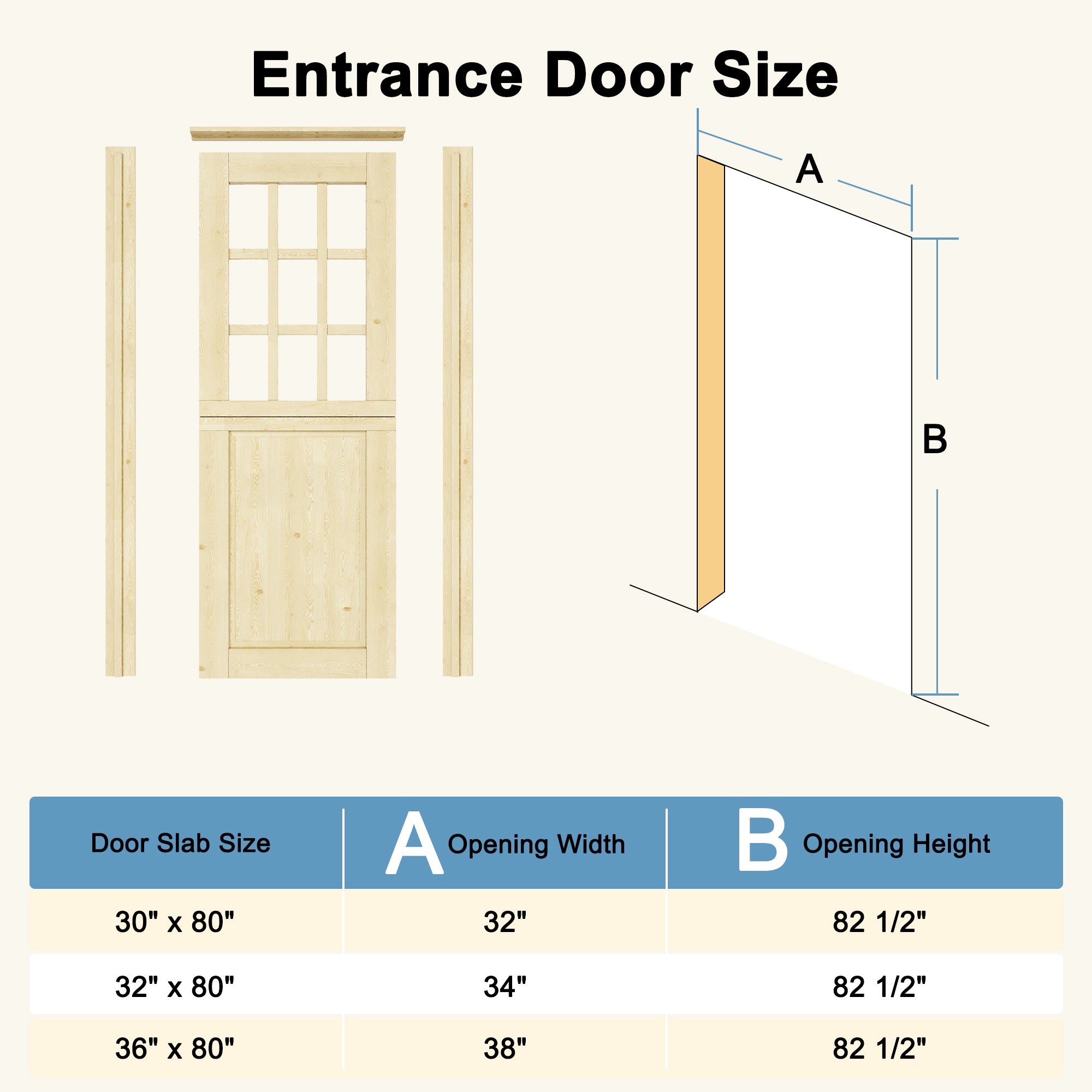 Ark Design Solid Pine Universal 9 Lite Clear Glass & 1 Lite Panel Unfinished Dutch Door, Pine Wood Front Door with/without Ready-to-Assemble Jamb