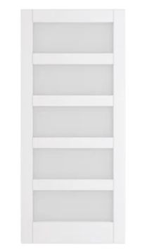 Ark Design Sliding Barn Door Slab, 5-Lite Tempered Frosted Glass, Solid Core MDF Wood & Prefinished & Paintable Surface, without Hardware Kit & Handle & Floor Guide, White