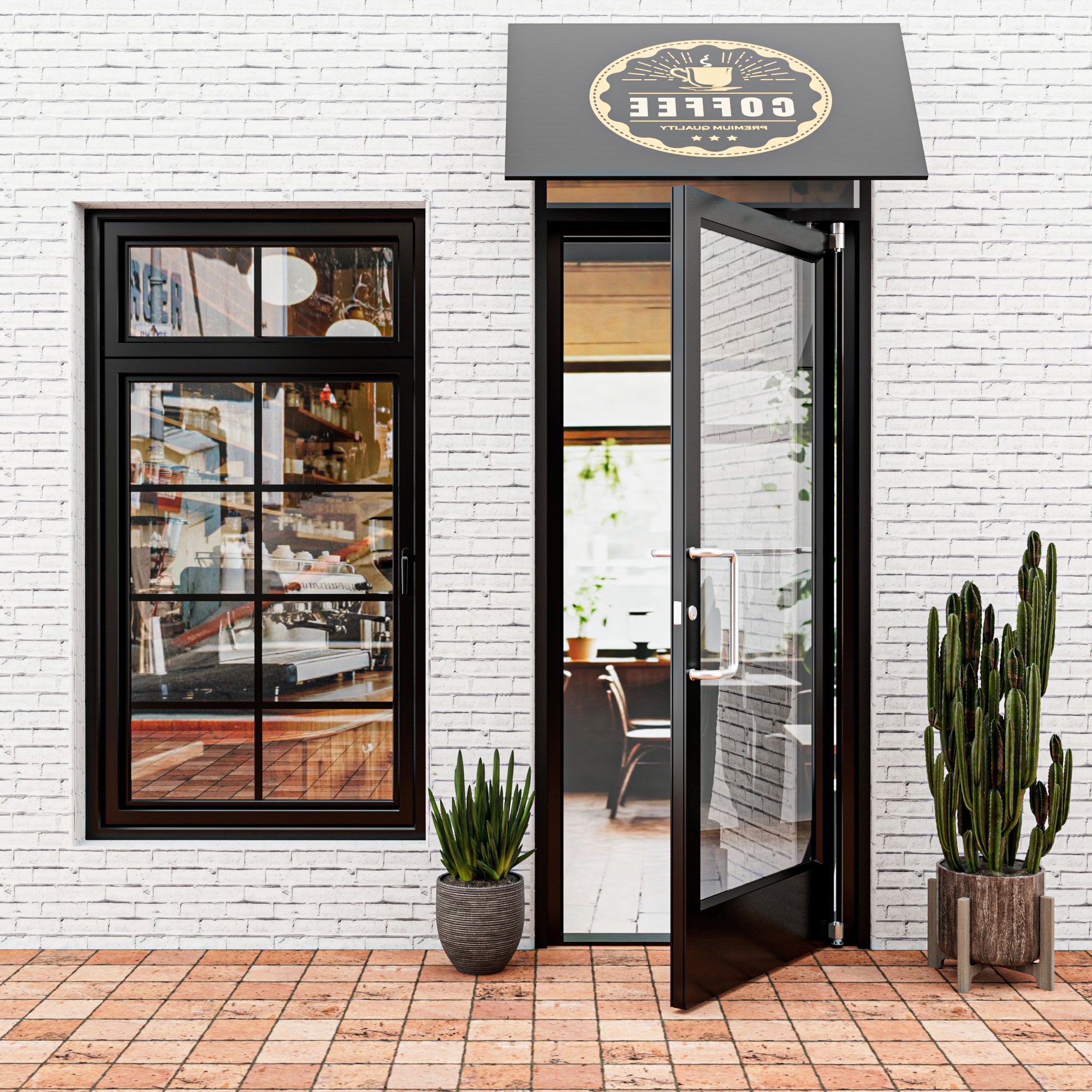 Black Outswing Anodized Aluminum Prehung Commercial Door