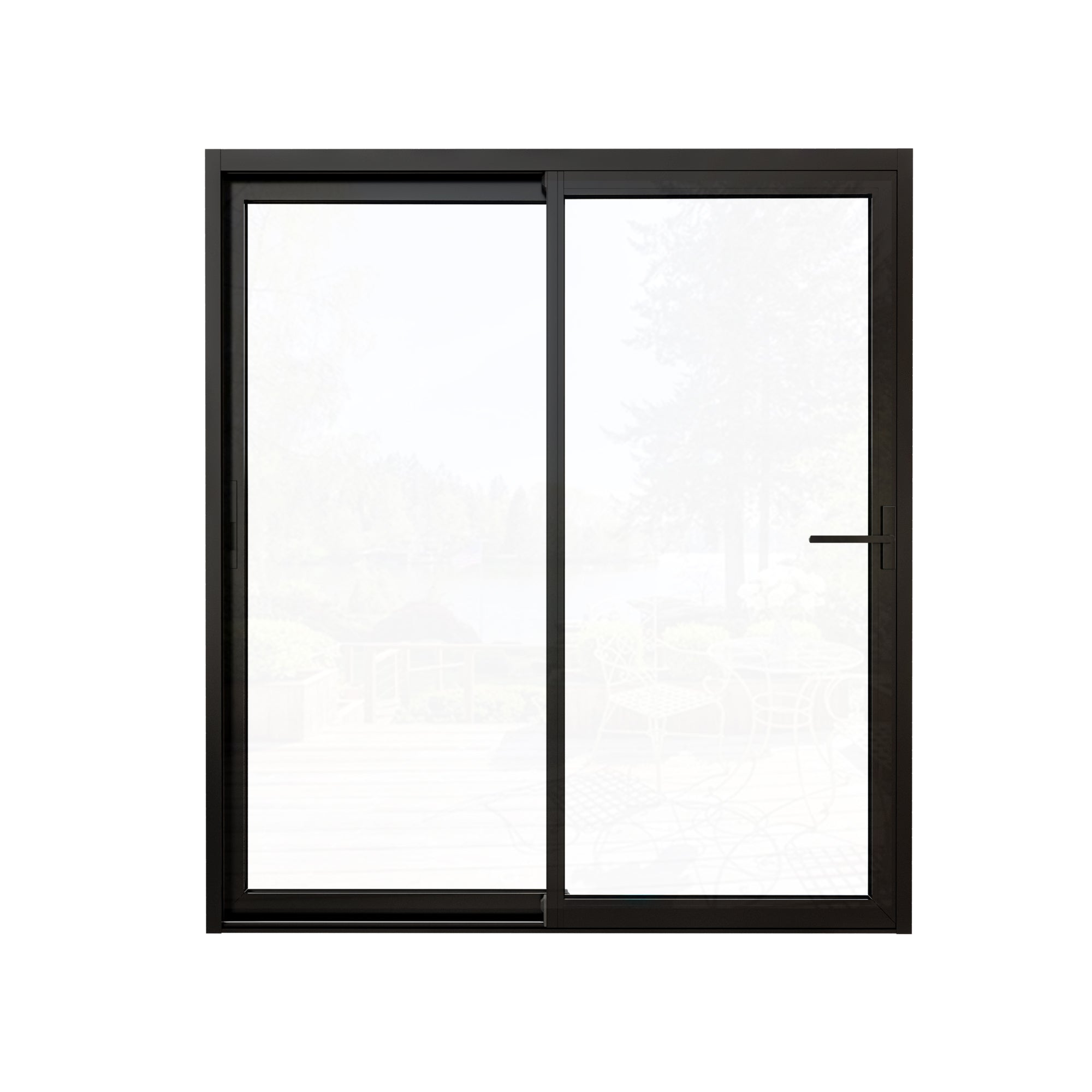 Matte Black Universal Aluminum Multi-Sliding Patio Door with Double Glazed Low-E Glass